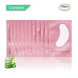 100 Pairs Set Under Eye Pads, Comfy and Cool Under Eye Patches Gel Pad for Eyelash Extensions Eye Mask Beauty Tool (Pink)