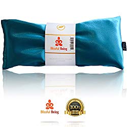 Blissful Being Silk Flax Seed Lavender scented Microwavable Eye Pillow, Aqua