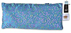 EYE PILLOW LAVENDER + Flax Seed Filled + Carry Bag. Silk Fabric – Use for Yoga, Natural Sleep Aid, Stress Relief, Anxiety Relief, Meditation, Massage Great Relaxation Gift