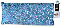 EYE PILLOW LAVENDER + Flax Seed Filled + Carry Bag. Silk Fabric - Use for Yoga, Natural Sleep Aid, Stress Relief, Anxiety Relief, Meditation, Massage Great Relaxation Gift