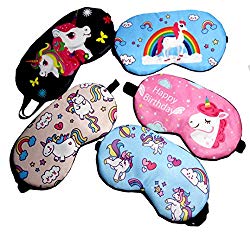 Fashion Unicorn 5Pcs Sleep Mask Cover Lightweight Blindfold Soft Eye Mask for Men Women Kids