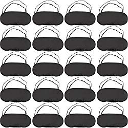 Hicarer 20 Pack Blindfold Eye Mask for Sleep Game Travel with Nose Pad (Black)