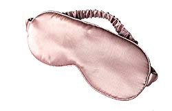 LULUSILK Mulberry Silk Sleep Eye Mask & Blindfold with Elastic Strap/Headband, Soft Eye Cover Eyeshade for Night Sleeping, Travel, Nap(Pink)