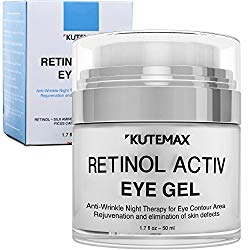 Retinol Under Eye Gel – Combo Eye Cream for Dark Circles, Eye Puffiness, Crows Feet, Eye Bags, Fine Lines – Organic Anti-Aging Wrinkle Cream – 1.7 fl oz / 50 ml