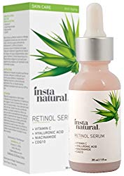 InstaNatural Retinol Serum – Anti Wrinkle Anti Aging Facial Serum – Helps Reduce Appearance of Puffiness, Wrinkles, Crows Feet & Fine Lines – with Vitamin C & Hyaluronic Acid – 1 oz