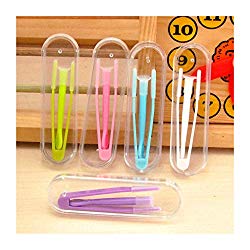 MorTime 5 pcs Portable Contact Lens Stick Tool Case Set (Inserter/Remover+Tweezer with Soft Tip) (Contact Lens Stick)