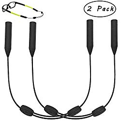 Adjustable no Tail Eyeglasses and Sunglasses Holder Strap Cord, glasses String Holder Chain Necklace, Glasses Cord Lanyard, Eyeglass Retainer (Black)
