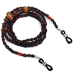 Mini Tree Wood Bead Eyeglass Chain Sunglasses Strap Reading Glasses Holder (Brown)