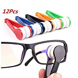 12 pcs Mini Sun Glasses Eyeglass Microfiber Spectacles Cleaner Brush Cleaning Tool,Random Color (12)