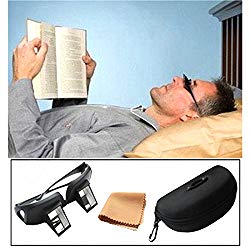 Andux Periscope Glasses Easy Lie Down on the Bed for Reading Book Bed Prism Spectacles with Case and Cloth Lr/03