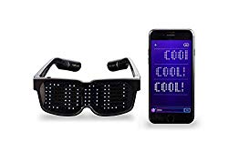 CHEMION – Customizable Bluetooth LED Glasses for Raves, Festivals, Fun, Parties, Sports, Costumes, EDM, Flashing – Display Messages, Animation, Drawings!