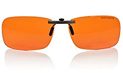 Clip-on Blue Blocking Amber Lenses for Sleep – BioRhythm Safe(TM) – Nighttime Eyewear – Special Orange Tinted Lenses Help You Sleep and Relax Your Eyes (Regular, Nighttime)