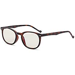 Gamma RAY 010 Slim Vintage Computer Readers Reading Glasses Anti Reflective Anti Glare Anti Eyestrain Lens for Digital Screens, UV400 Protection – 0.00x in Tortoise