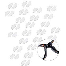 Gizhome 25 Pairs Eyeglasses Nose Pads Glasses Adhesive Silicone Anti-Slip Nosepads for Glasses Eyeglasses Sunglasses(Clear, 1 mm Thick)