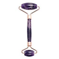 JOVIVI Natural Jade Roller for Face – Gua Sha Massage Scraping Tool- Anti Aging Eye Facial Skin Massager Treatment Therapy – Premium Amethyst Jade Stone