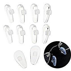 LUOEM 10 Pairs Anti-slip Adhesive Eyeglass Nose Pads Silicone Oval Glasses Holds Pad