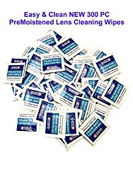 NEW 300 PC Pre-Moistened Lens and Glass Cleaning Towelette Wipes Portable Travel Cleaner for Glasses Camera and Cell Phone (BULK Pack of 300)