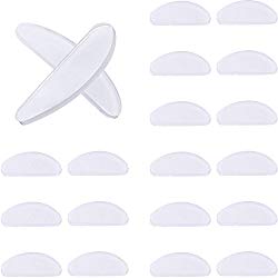 TOODOO 10 Pairs Eyeglasses Nose Pads Glasses Adhesive Silicone Nose Pads Non-Slip Thin Nosepads for Glasses Eyeglasses Sunglasses (Transparent, 1 mm)