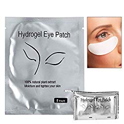 Eyelash Extension Eye Pad, 100 Pairs Under Eye Pads, Lint Free DIY False Lash Extension Beauty Makeup Hydrogel Gel Eye Patches with Transparent Cosmetic Bag