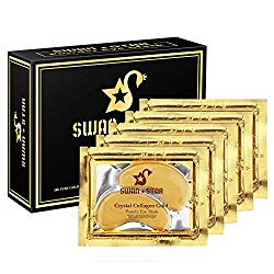 20 Pack 24K Gold Powder Eye Mask, Eye Patch Pack, Smooth Chill Feeling Collagen Under Eye Pads, Anti Aging, Remove Bags, Eliminates Dark Circles and Fine Lines, Under Eye Mask for Men Wome