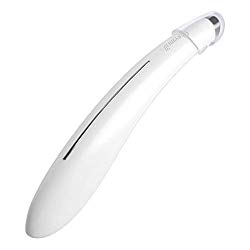 F01 Eye Massager Sonic Anti-aging Heated Wrinkle Pen for Puffiness, Dark Circles, Battery Powered – White&Silver