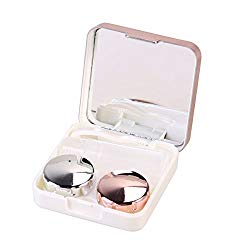 ROSENICE Contact Lens Case Mini Travel Portable Contact Case Container Holder(Light Pink)