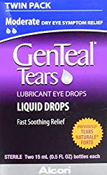 GenTeal Tears Lubricant Eye Drops, Moderate Liquid Drops, Twin Pack, 15-mL Each