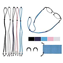 Glasses Leather Sprot Strap Chain Eyeglass String Cord Holder Adjustable 5 Pack