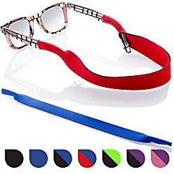 Sunglasses and Glasses Safety Strap – 2 Pack | Anti-Slip and Fast Drying Sport Glasses Strap (Blue + Red)
