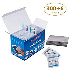 ALIBEISS 300Pack Pre-Moistened Lens Cleaning Wipes Ideal for Cleaning Glasses, Camera Lenses, iPad, Tablets, Mobile Phone, LCD Screens and Other Delicate Surfaces with 6 Cleaning Cloths