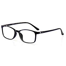 ANRRI Blue Light Blocking Glasses for Computer Use, Anti Eyestrain UV Filter Screen Protection Eyeglasses Black Frame, Man/Women