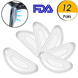 Eyeglass Nose Pads, Stick on Anti-Slip Soft Silicone Adhesive Nose Pads for Glasses Eyeglasses Sunglasses 12 Pairs