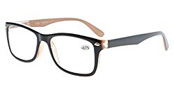 Eyekepper Readers Spring-Hinges Quality Classic Vintage Style Reading Glasses Black-Brown +1.0