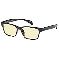 GAMMA RAY 003 UV Glare Protection Amber Tinted Computer Readers Glasses Anti Harmful Blue Rays in Shatterproof Memory Flex Frame – +0.00 Magnification