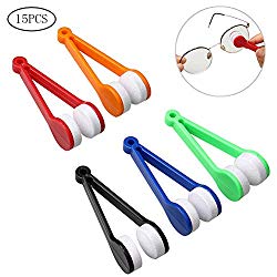 HSAN 15 Pcs Sun Glasses Cleaner,Mini Eyeglass Cleaner Microfiber Spectacles Cleaner Sun Glasses Bursh Soft Brush Cleaning Tool for Eyeglass