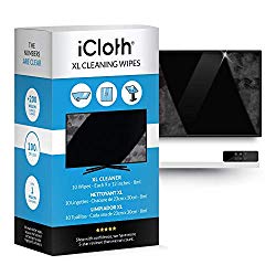 iCloth XL TV Screen Cleaner, Box of 10 Cleaning Wipes for Your Premium UHD, OLED, 4K, LCD, LED, Plasma and Other HD TV Screens