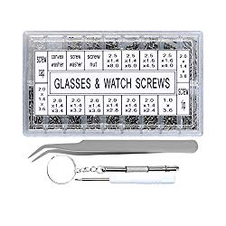 Kingsdun Eyeglasses Repair Kit with Eyeglass Sunglass Screws in Assorted Size,Stainless Steel Tiny Mini Screws for Glasses,Spectacles,Watch and other Small Electronics Repair,1000Pcs