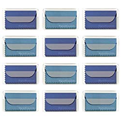 MightyMicroCloth Microfiber Eyeglass Cleaning Cloths – Vinyl Travel Pouch – Lens Cleaner for Glasses, Camera Lenses, Tablets, Phone Screens, & Electronics – 12 Pack Royal/Blue (6”x7”)