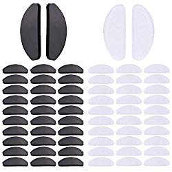 Witkey Soft Eyeglasses Nose Pads Glasses Adhesive Thin Nosepads Silicone Anti-Slip for Sunglasses, Reading Glasses (Transparent and Black)