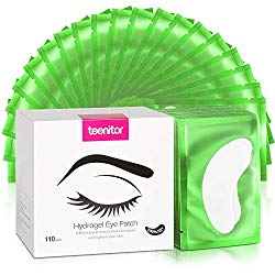 110 Pairs Eyelash Extension Gel Pads, Teenitor Lint Free Lash Under Eye Patches- Green