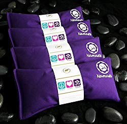 Namaste Yoga Eye Pillows | Lavender Eye Pillow for Yoga | Set of 4 | Purple Cotton by Happy Wraps
