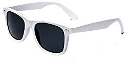 Sunglasses Classic 80’s Vintage Style Design (White, Smoke)