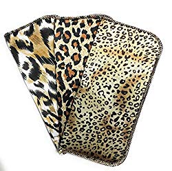 3 Pack Soft Eyeglass Slip in Cases for Women & Men In A Variety of Colors & Patterns (Animal Print)