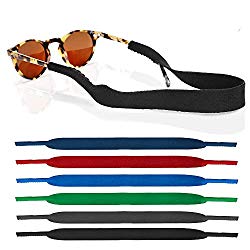 6 Pack Neoprene Glasses and Sunglasses Strap, Anti Slip Sport Eyewear Retainer Holder Strap – 6 Colors