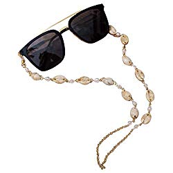 ADDJ Eyeglasses Chains Eyewear Strap Sunglasses Holder Reading Glasses Retainer Lanyard Cowrie Shell Conch (Conch Pearl Golden)