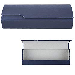 Aluminum Eyeglass Cases with Magnetic Closure – Glasses Holders – Medium Size-Navy