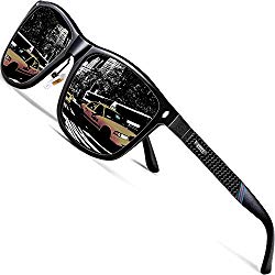 ATTCL Men’s Driving Polarized Sunglasses Al-Mg Metal Frame Ultra Light 7001 Black