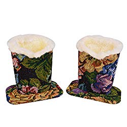 Baitaihem Pack of 2 Plush Lined Eyeglasses Holder Stand Protective Glasses Case For Desks Or Nightstands(Dark Floral Design)