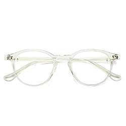 Blue Light Blocking Glasses Vintage Round Frame Eyeglasses for Women Men Transparent