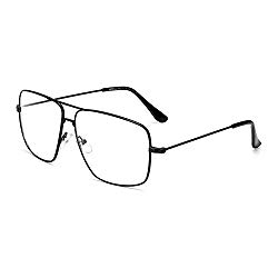 Dollger Classic Glasses Clear Lens Non Prescription Metal Frame Eyewear Men Women Black